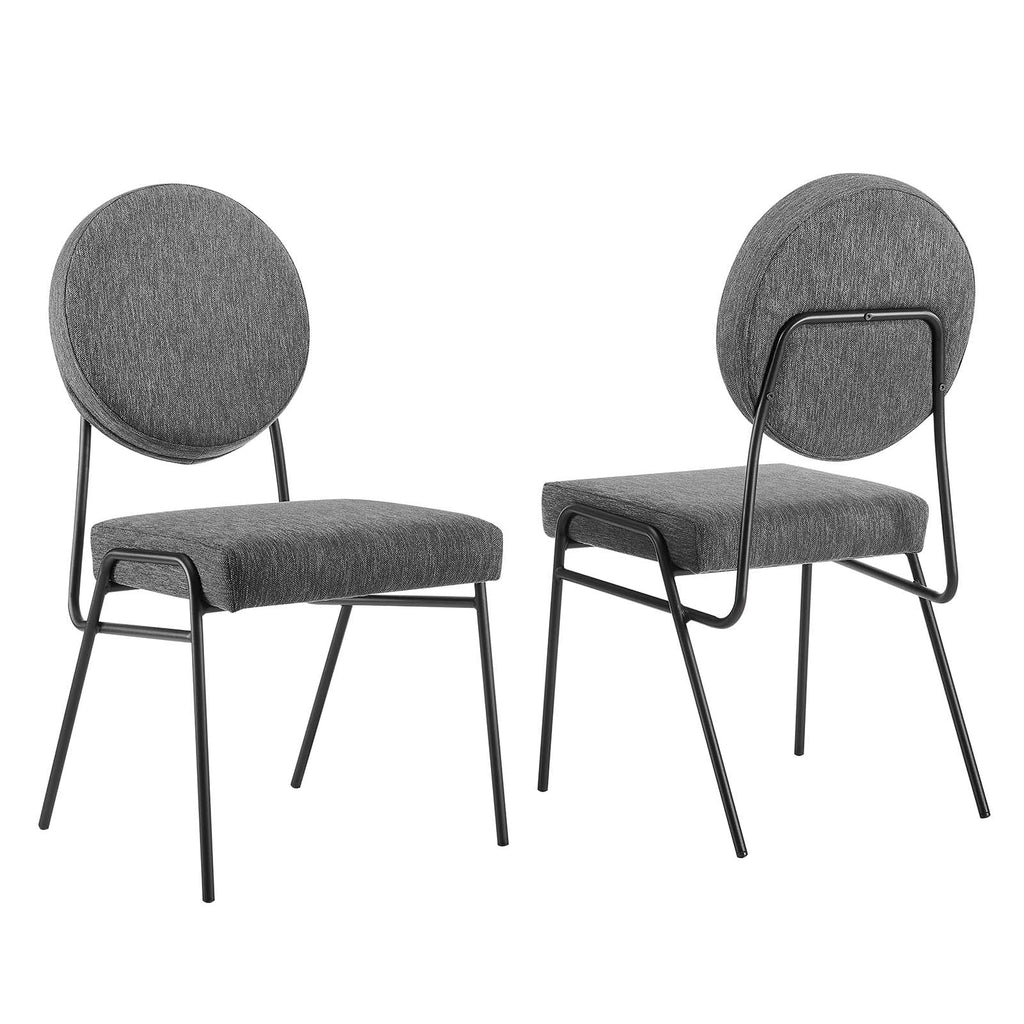 Craft Upholstered Fabric Dining Side Chairs Set of 2 by Modway