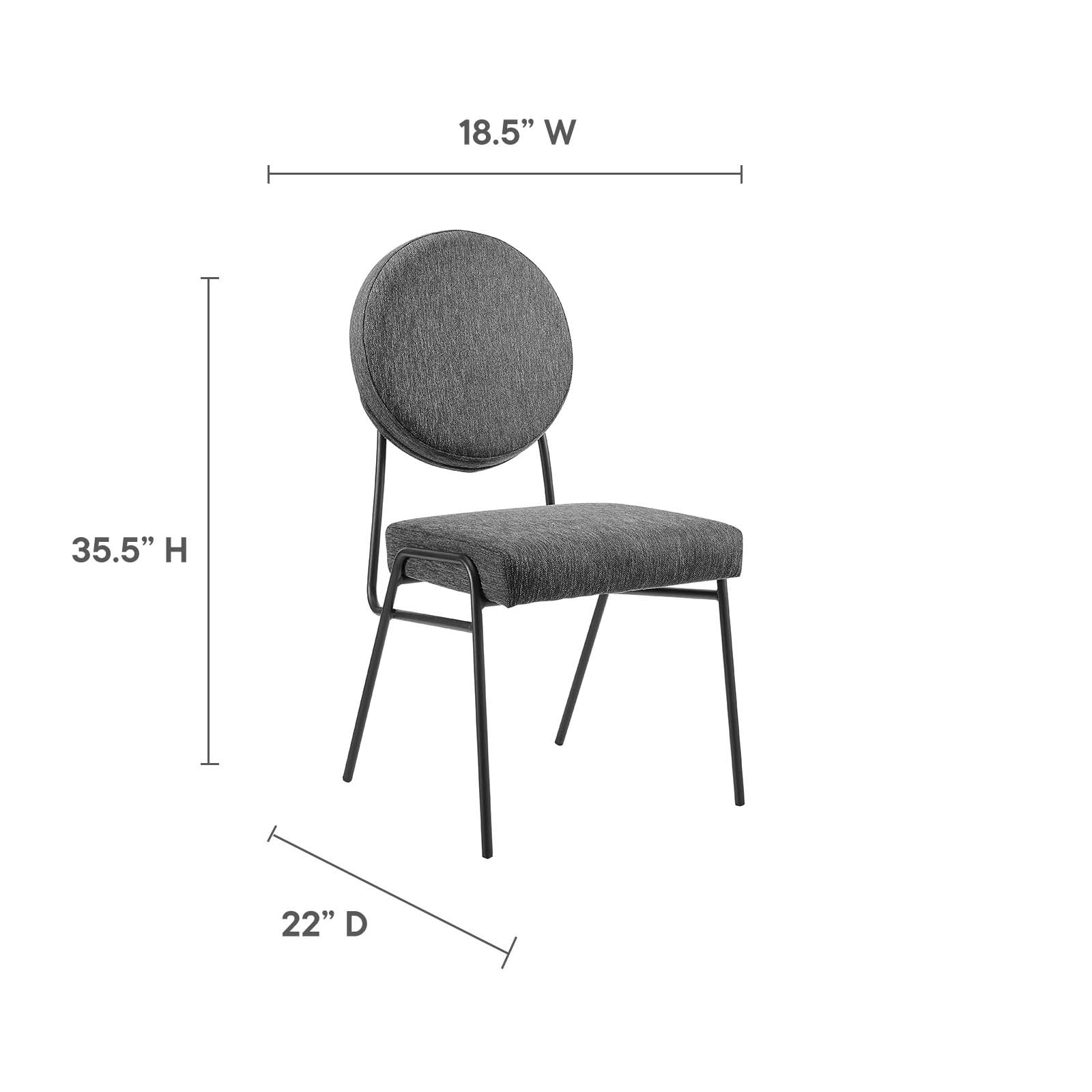 Craft Upholstered Fabric Dining Side Chairs Set of 2 by Modway
