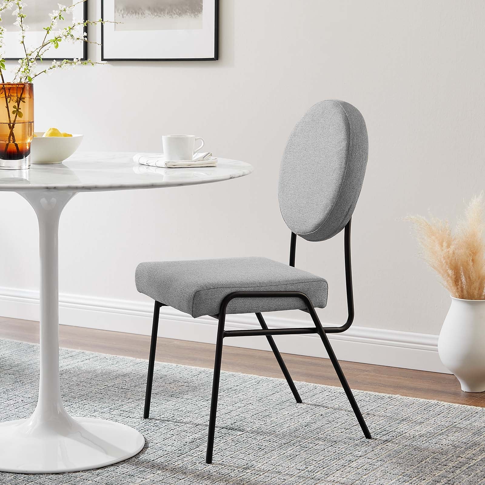 Craft Upholstered Fabric Dining Side Chairs Set of 2 by Modway