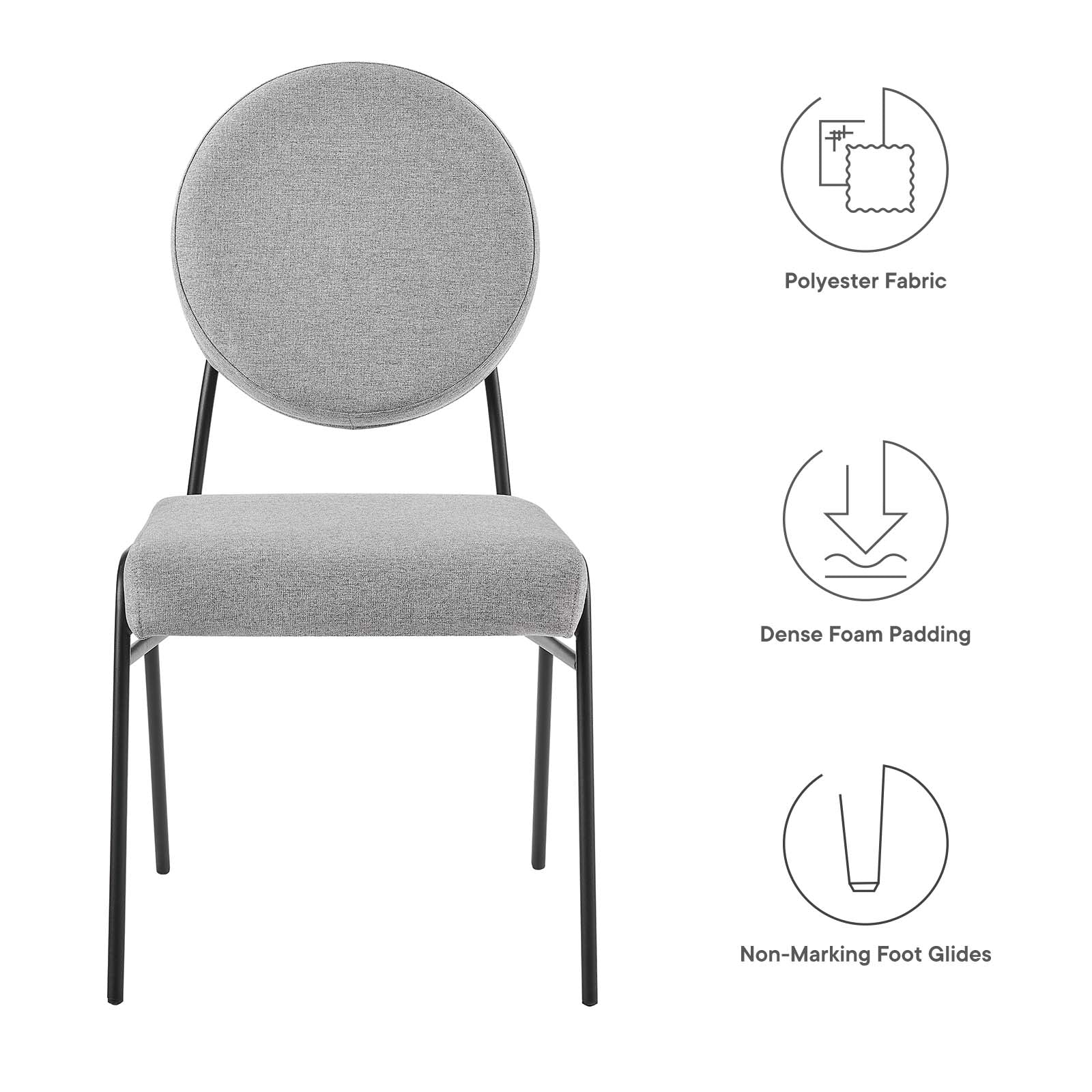 Craft Upholstered Fabric Dining Side Chairs Set of 2 by Modway