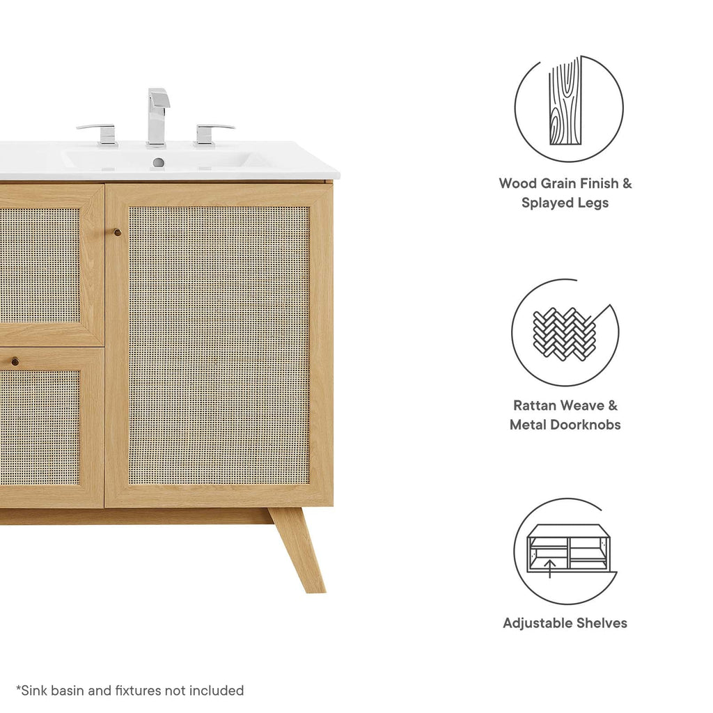 Soma 48Ó Single or Double Sink Compatible Bathroom Vanity Cabinet (Sink Basin Not Included) by Modway