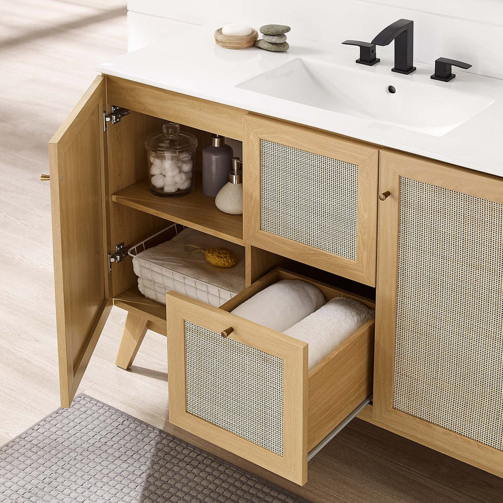 Soma 48Ó Single or Double Sink Compatible Bathroom Vanity Cabinet (Sink Basin Not Included) by Modway