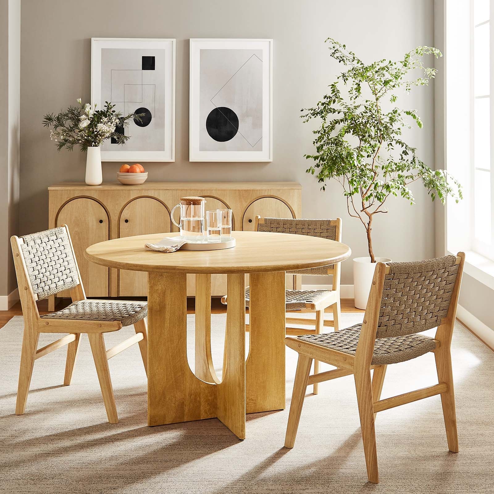 Rivian Round 48" Wood Dining Table by Modway