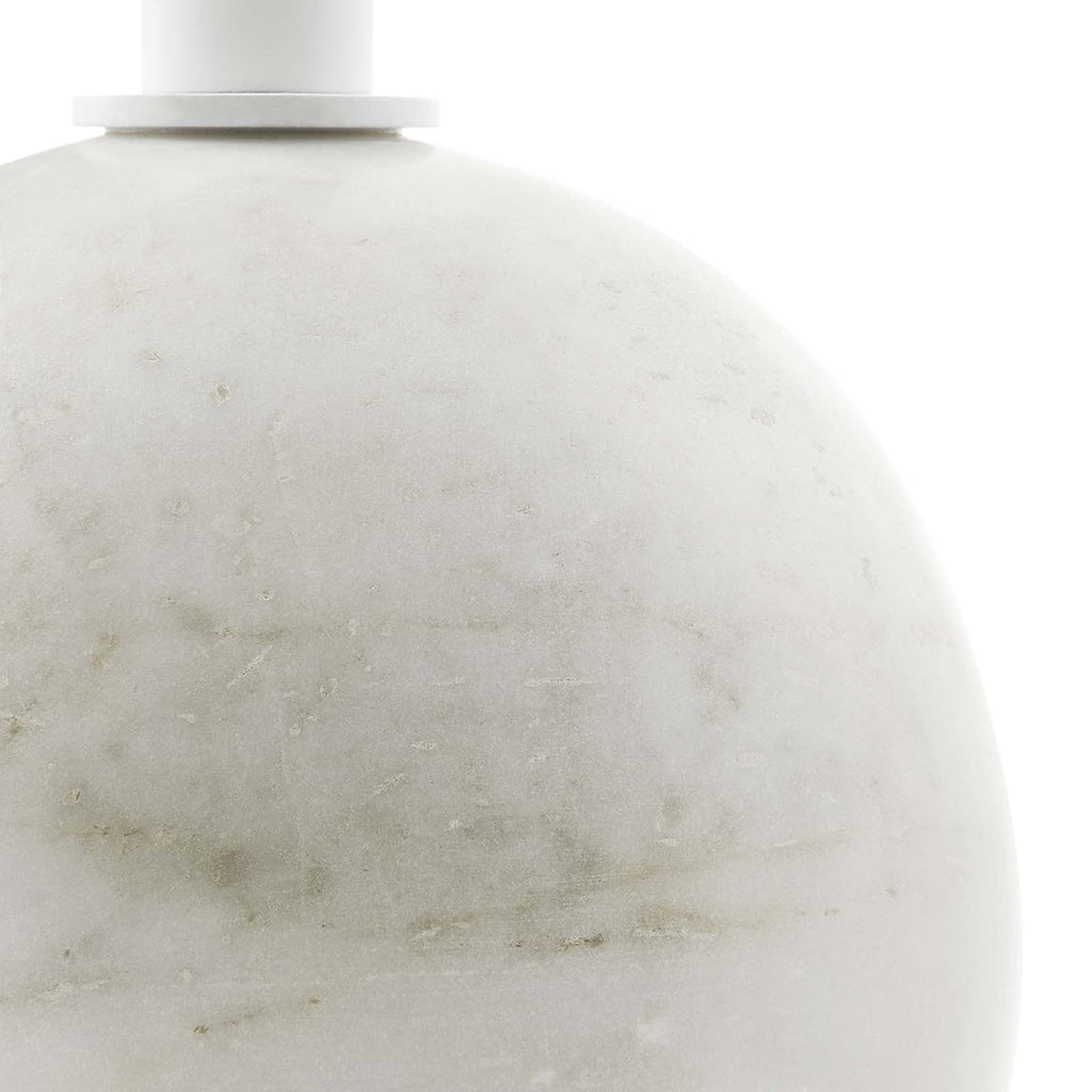 Aliza Round White Marble Side Table by Modway