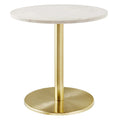 Viva Round White Marble Side Table by Modway