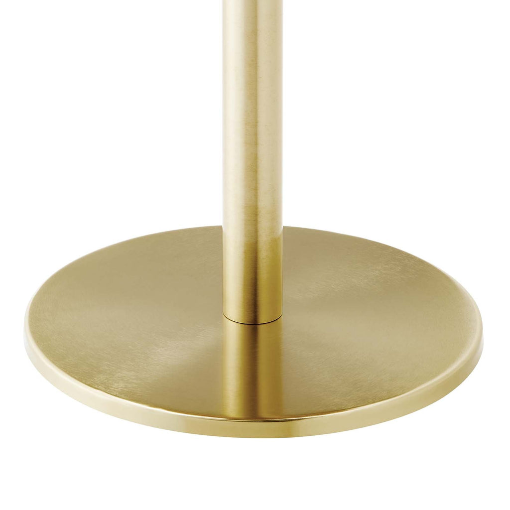 Viva Round White Marble Side Table by Modway