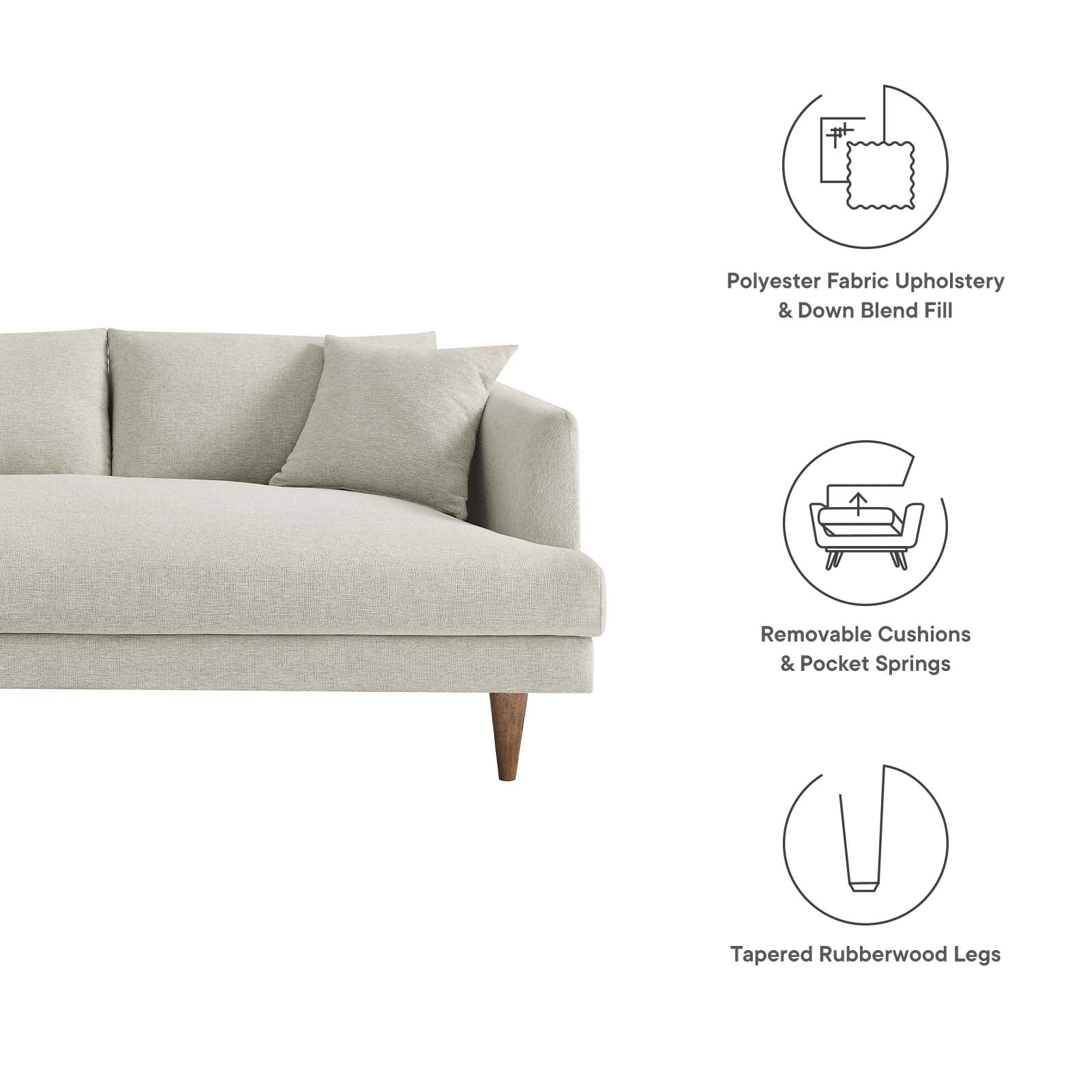 Zoya Left-Facing Down Filled Overstuffed Sectional Sofa by Modway