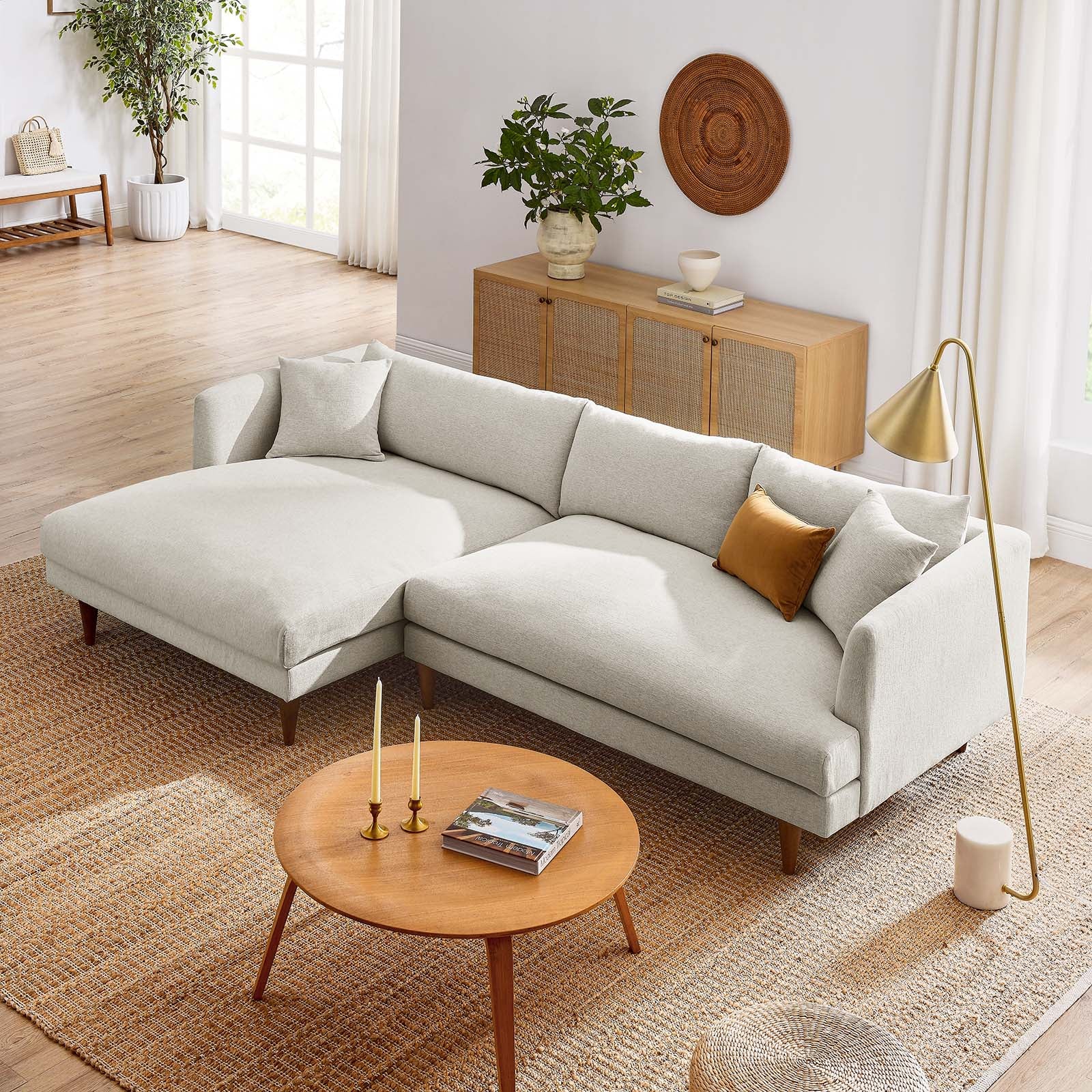 Zoya Left-Facing Down Filled Overstuffed Sectional Sofa by Modway