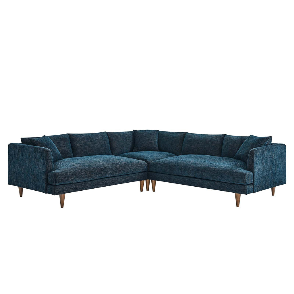 Zoya 3 Piece Down Filled Overstuffed Sectional Sofa by Modway