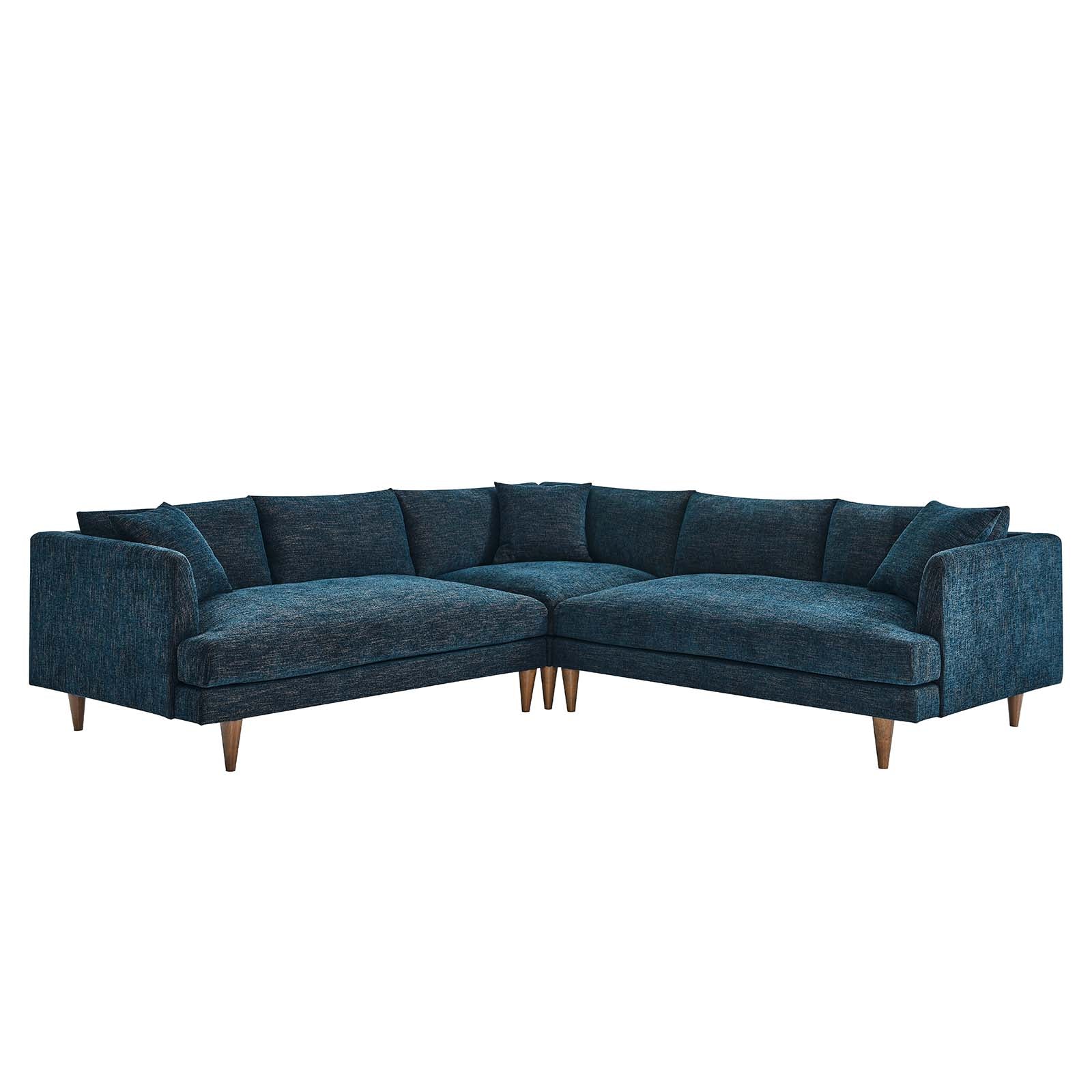 Zoya 3 Piece Down Filled Overstuffed Sectional Sofa by Modway