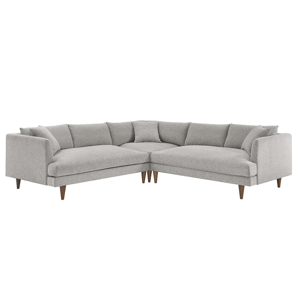 Zoya 3 Piece Down Filled Overstuffed Sectional Sofa by Modway