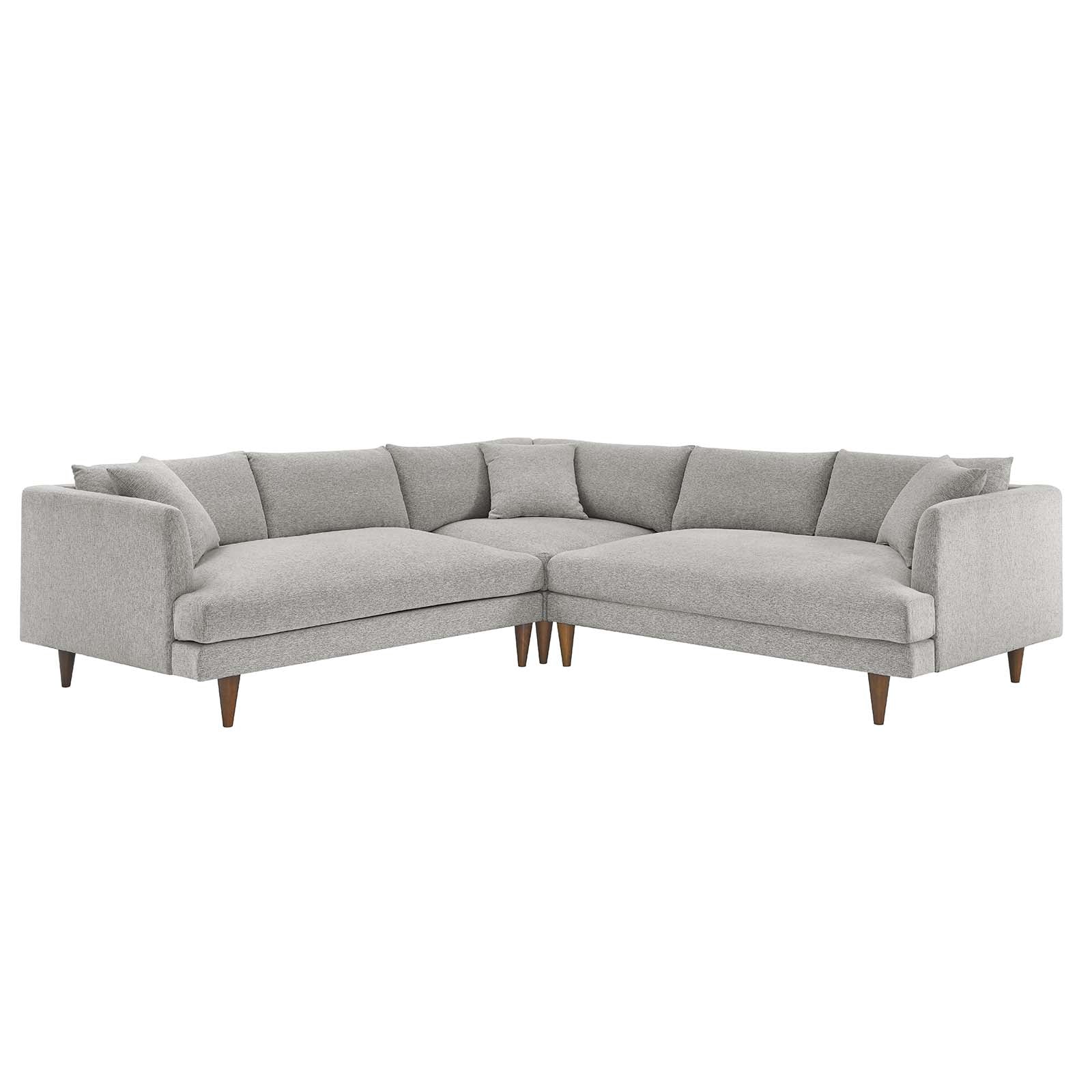 Zoya 3 Piece Down Filled Overstuffed Sectional Sofa by Modway