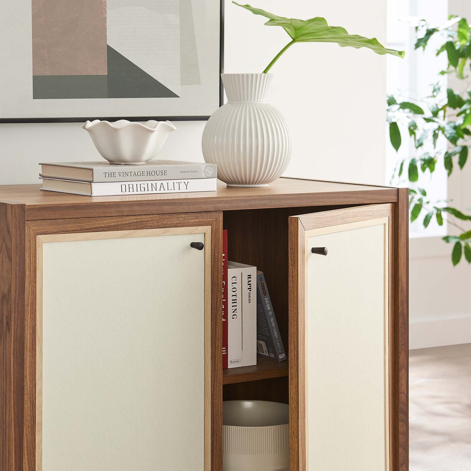 Capri 33" Wood Grain Storage Cabinet by Modway