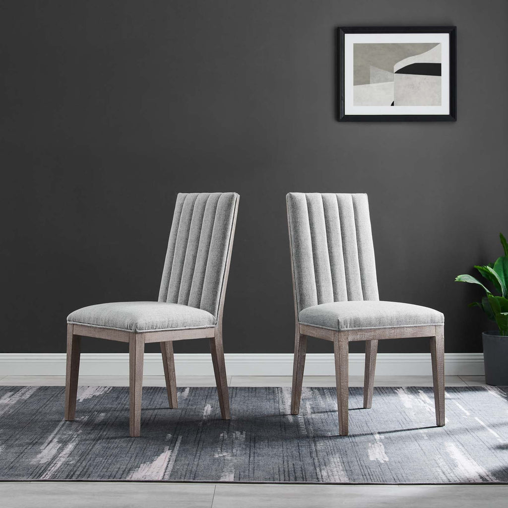Maisonette French Vintage Tufted Fabric Dining Side Chairs Set of 2 by Modway