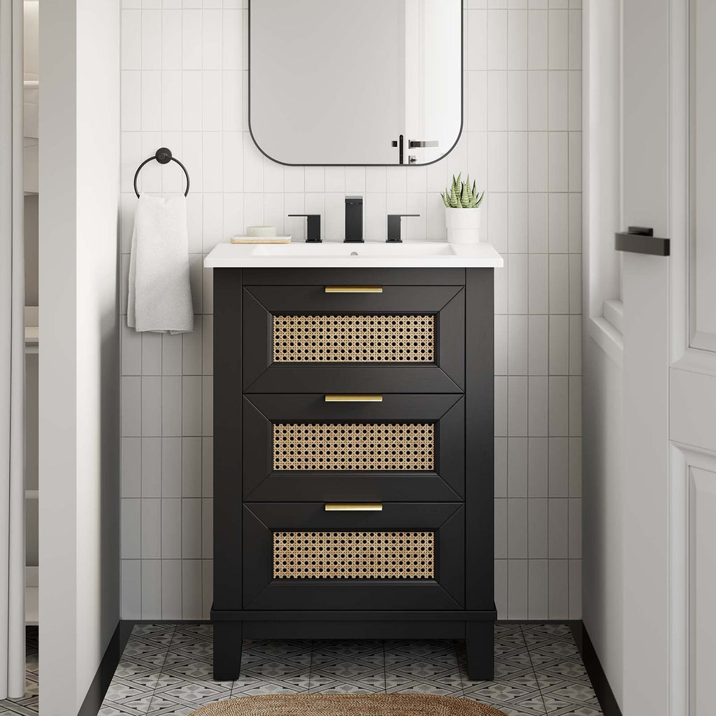 Dixie 24Ó Solid Wood Bathroom Vanity Cabinet (Sink Basin Not Included) by Modway