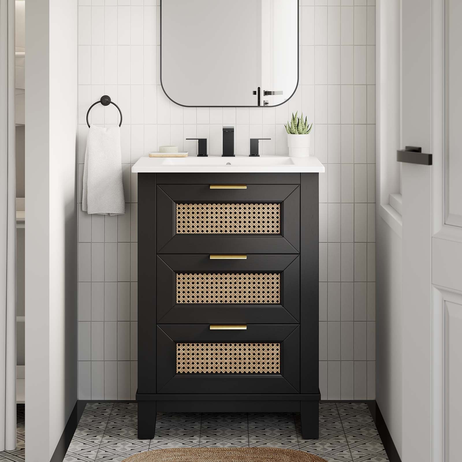 Dixie 24Ó Solid Wood Bathroom Vanity Cabinet (Sink Basin Not Included) by Modway