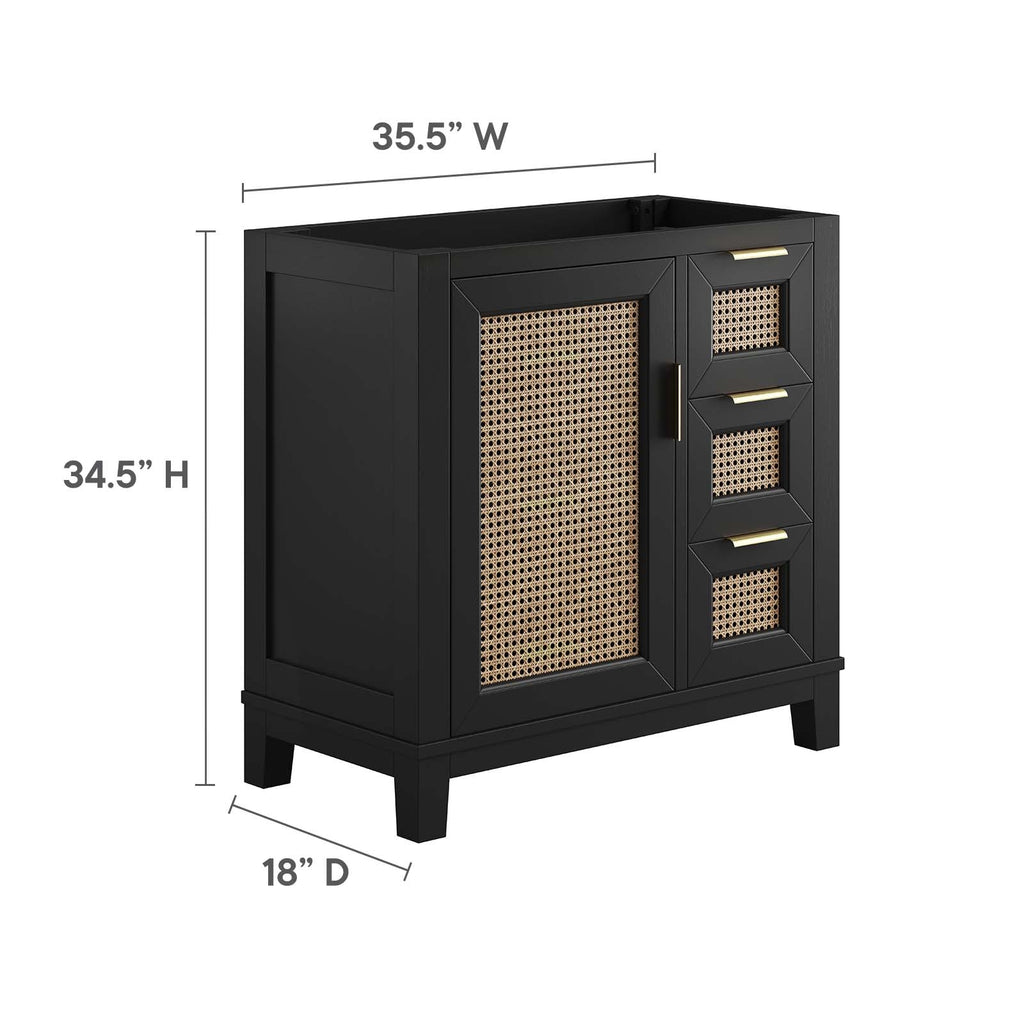 Dixie 36Ó Solid Wood Bathroom Vanity Cabinet (Sink Basin Not Included) by Modway