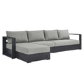 Tahoe 3-Piece Outdoor Patio Powder-Coated Aluminum Left-Facing Chaise Sectional Sofa Set by Modway