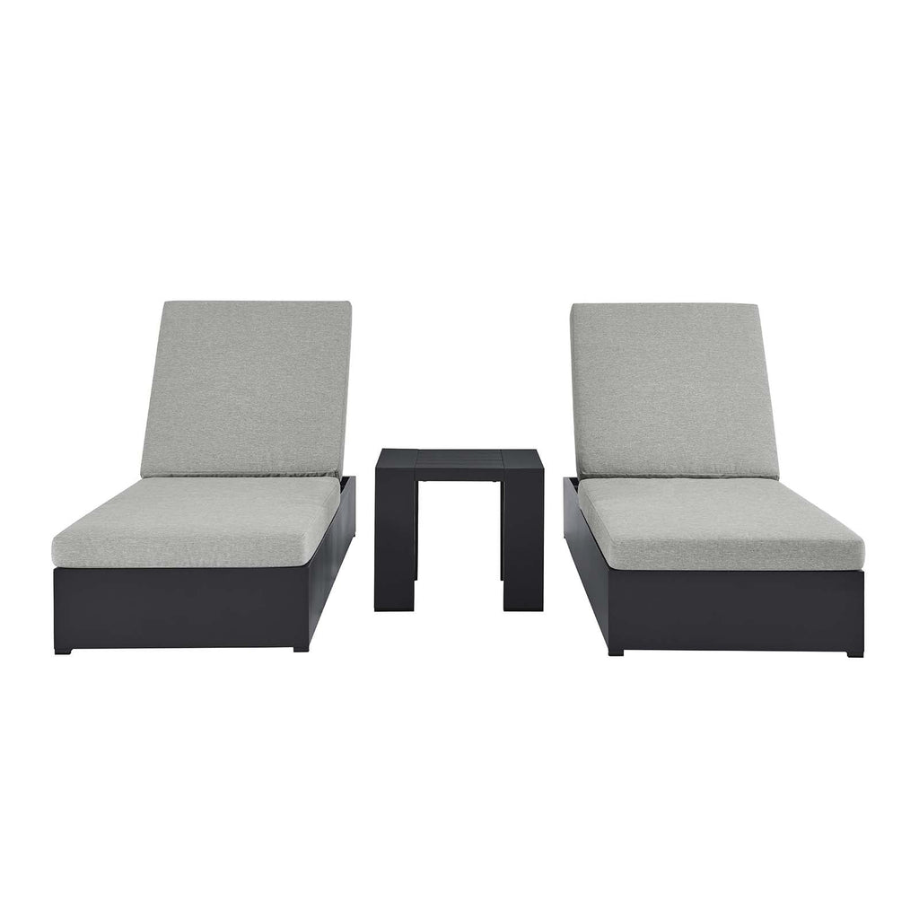 Tahoe 3-Piece Outdoor Patio Powder-Coated Aluminum Chaise Lounge Set by Modway