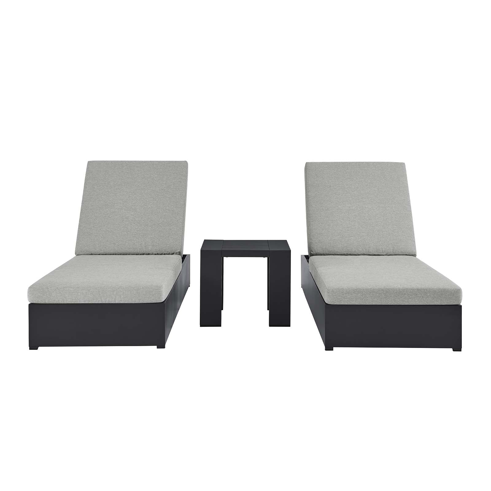Tahoe 3-Piece Outdoor Patio Powder-Coated Aluminum Chaise Lounge Set by Modway