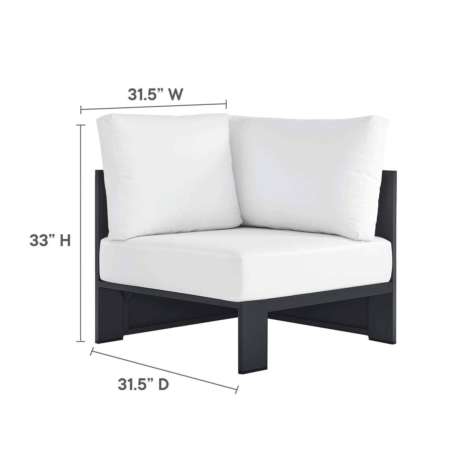 Tahoe 5-Piece Outdoor Patio Powder-Coated Aluminum Sectional Sofa Set by Modway