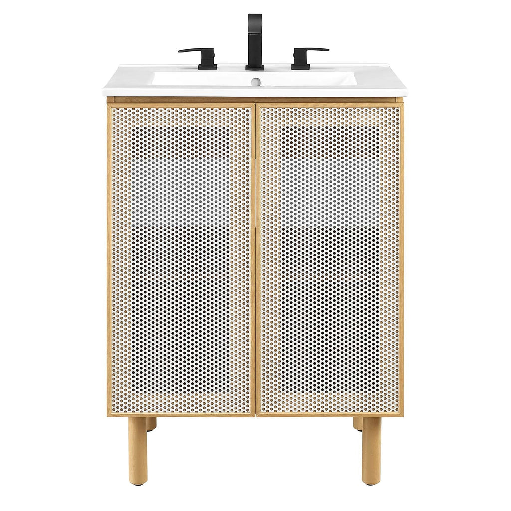 Calla 24" Perforated Metal Bathroom Vanity by Modway