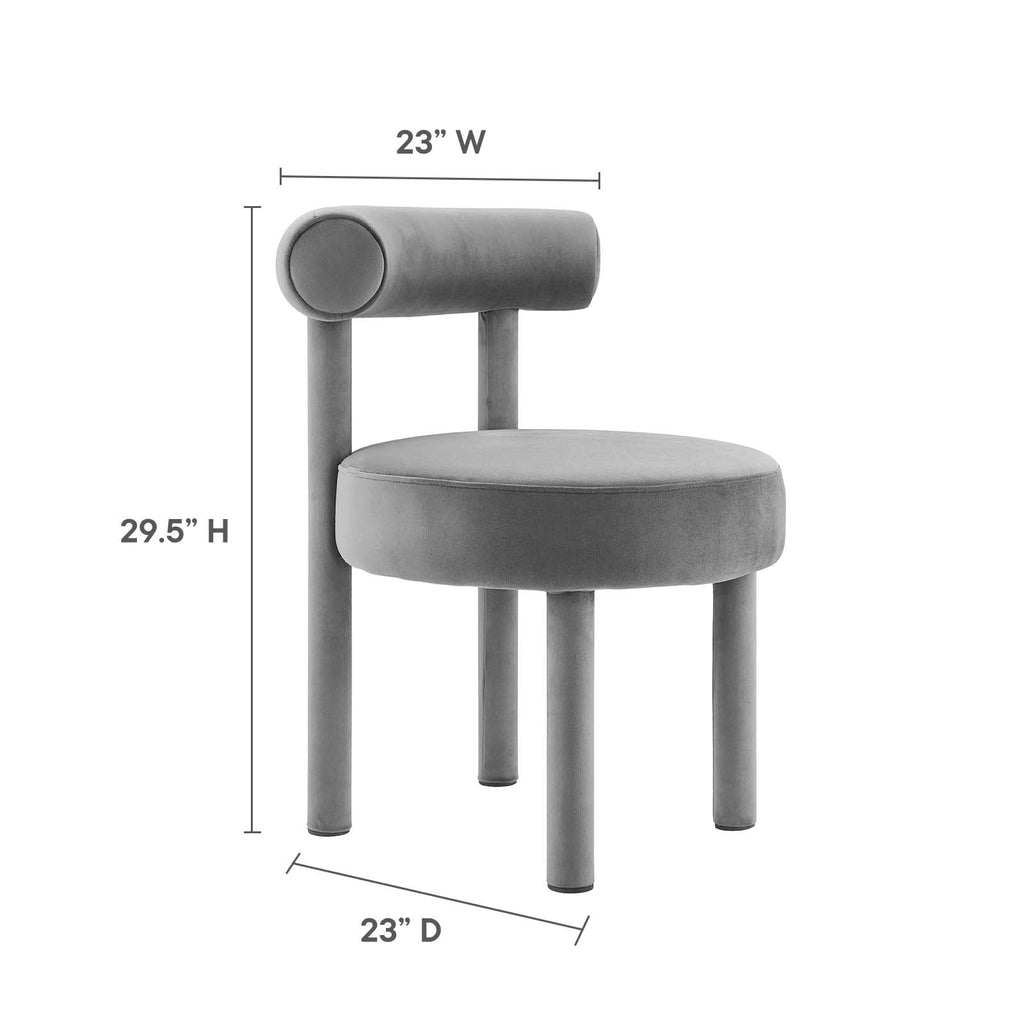 Toulouse Performance Velvet Dining Chair Set of 2 by Modway