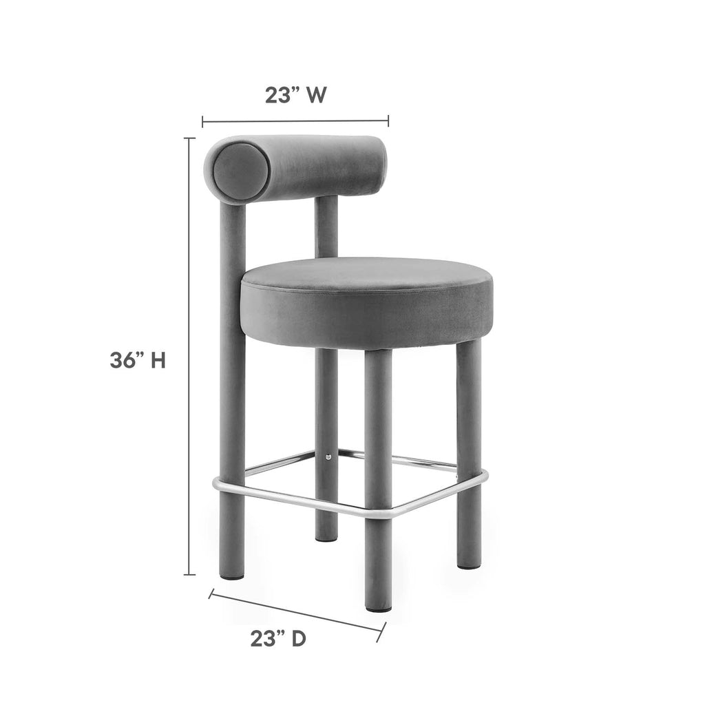 Toulouse Performance Velvet Counter Stool Set of 2 by Modway