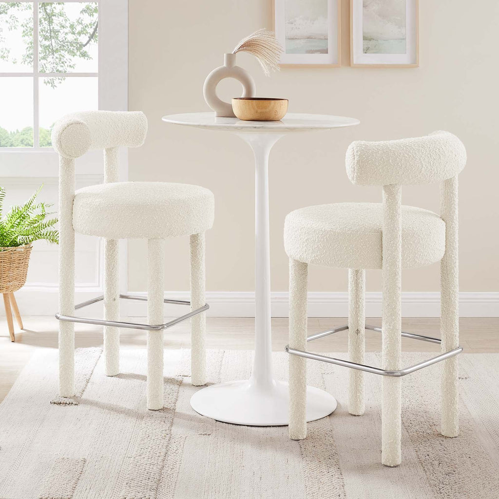 Toulouse Boucle Fabric Bar Stool Set of 2 by Modway