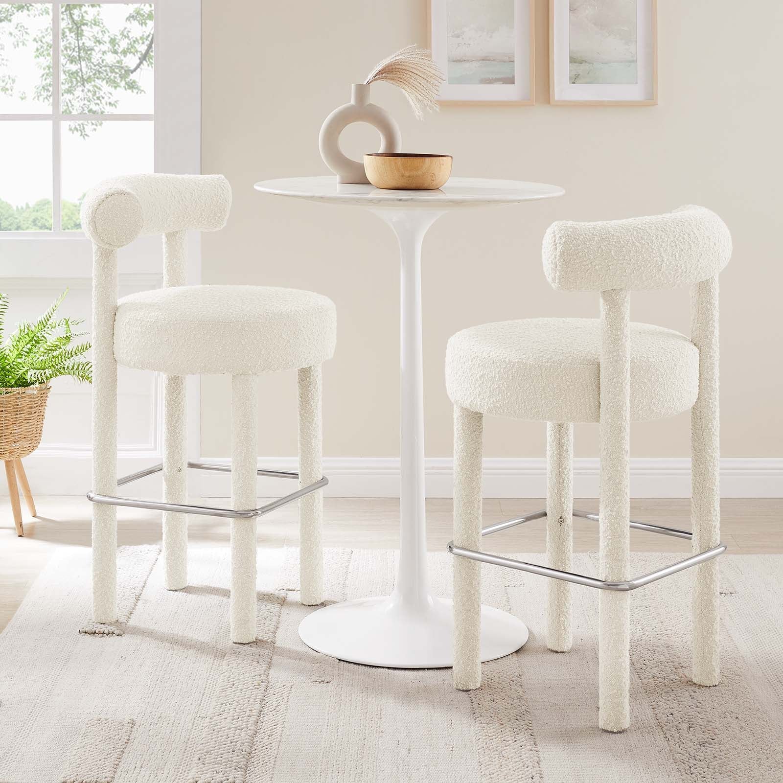 Toulouse Boucle Fabric Bar Stool Set of 2 by Modway