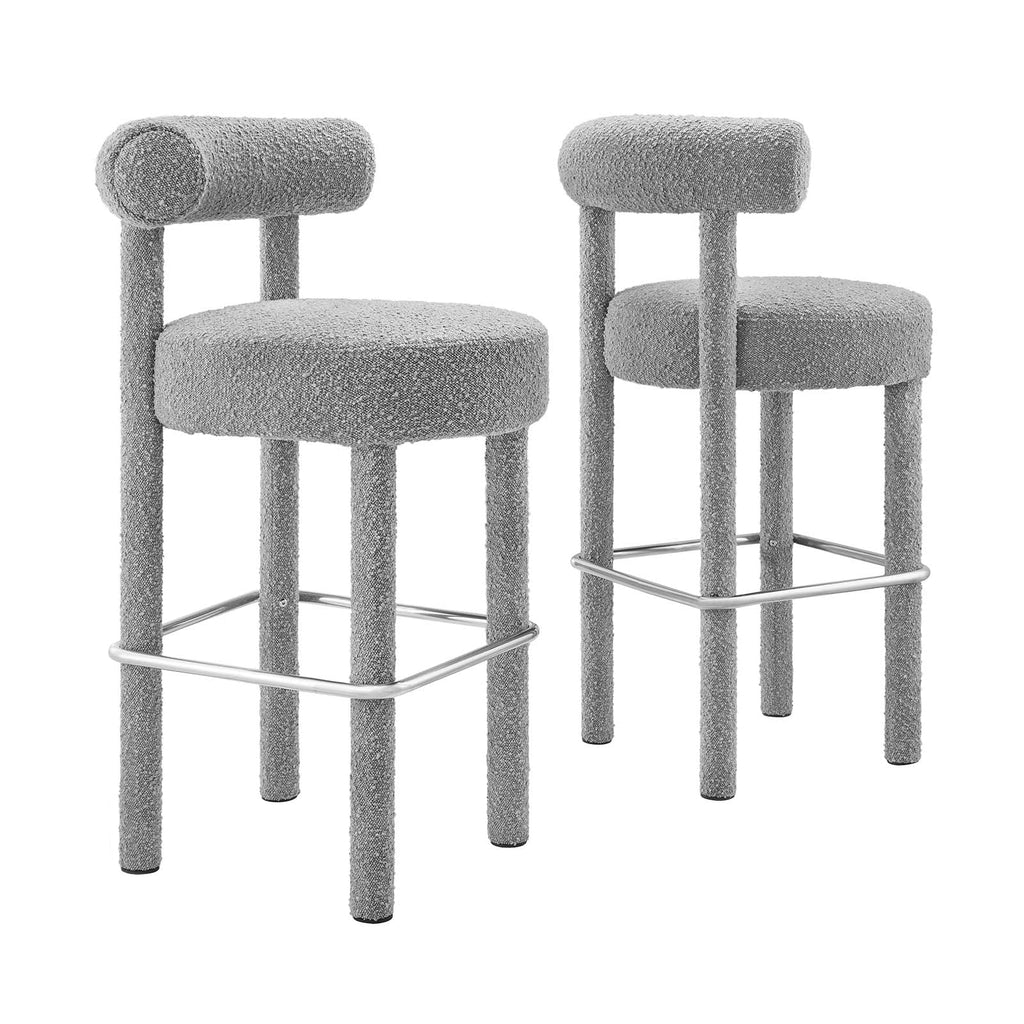 Toulouse Boucle Fabric Bar Stool Set of 2 by Modway