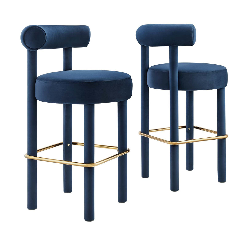 Toulouse Performance Velvet Bar Stool Set of 2 by Modway