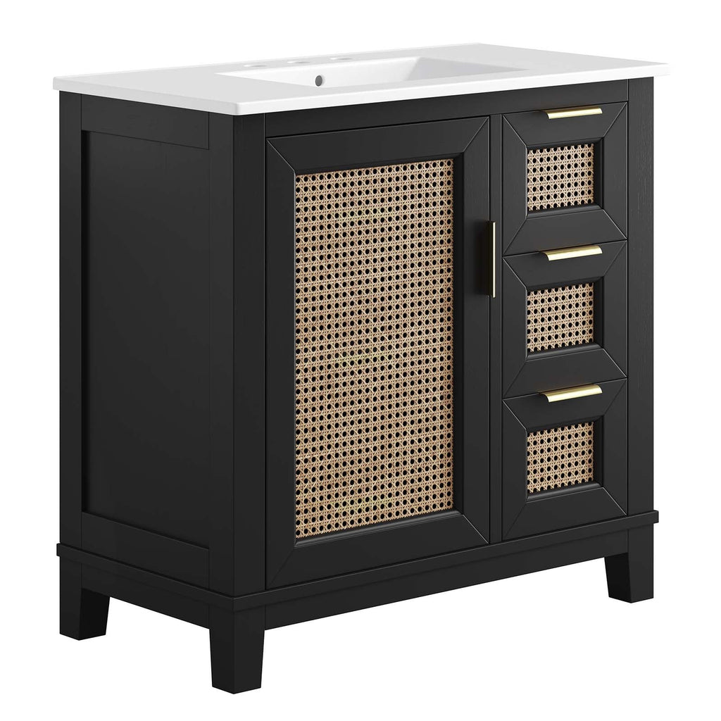 Dixie 36Ó Solid Wood Bathroom Vanity Cabinet by Modway