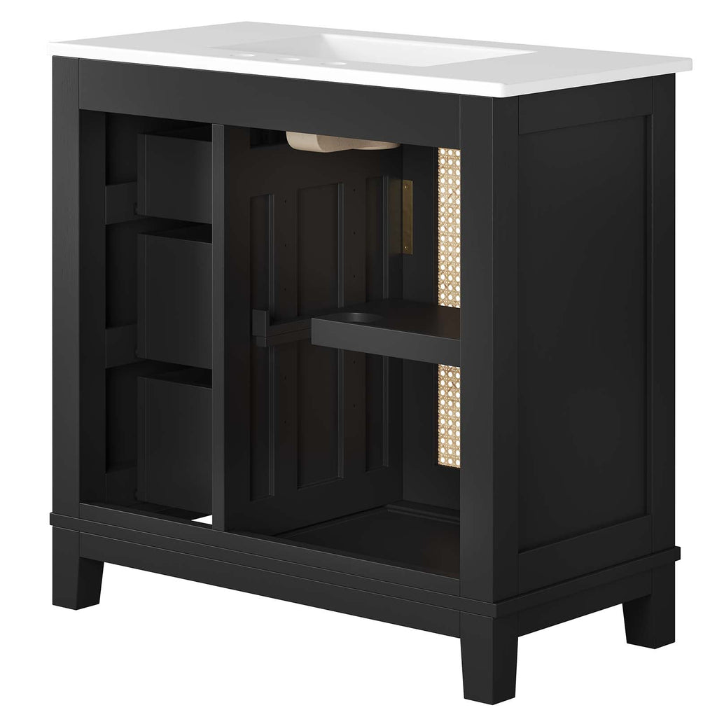 Dixie 36Ó Solid Wood Bathroom Vanity Cabinet by Modway