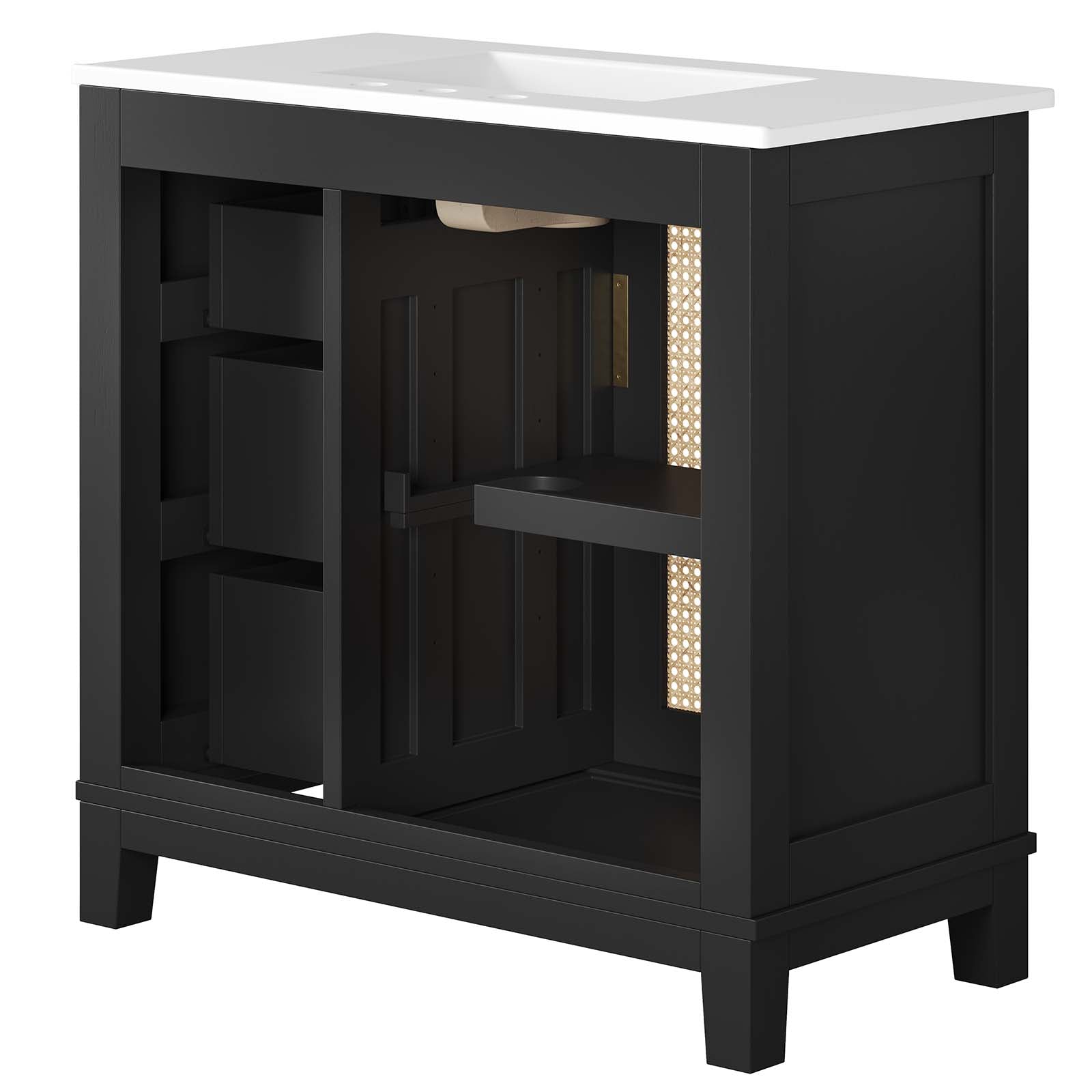 Dixie 36Ó Solid Wood Bathroom Vanity Cabinet by Modway