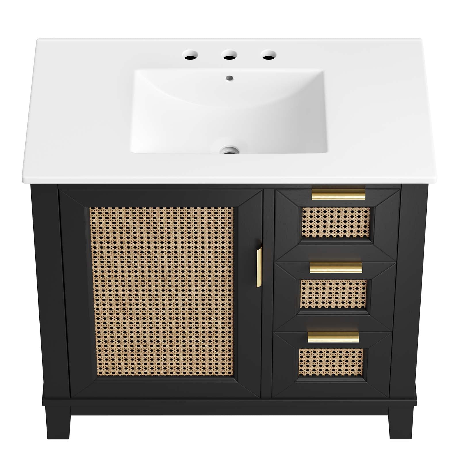 Dixie 36Ó Solid Wood Bathroom Vanity Cabinet by Modway
