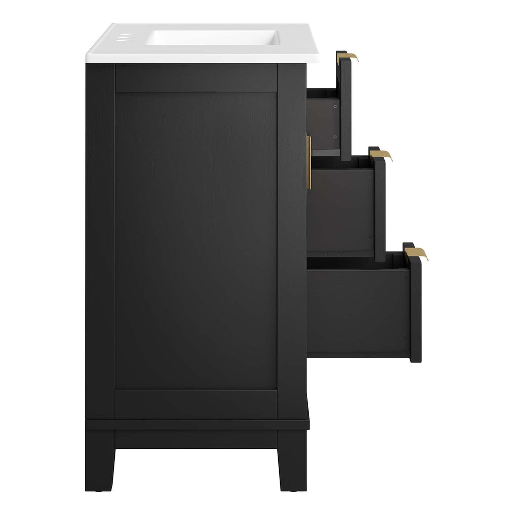 Dixie 36Ó Solid Wood Bathroom Vanity Cabinet by Modway