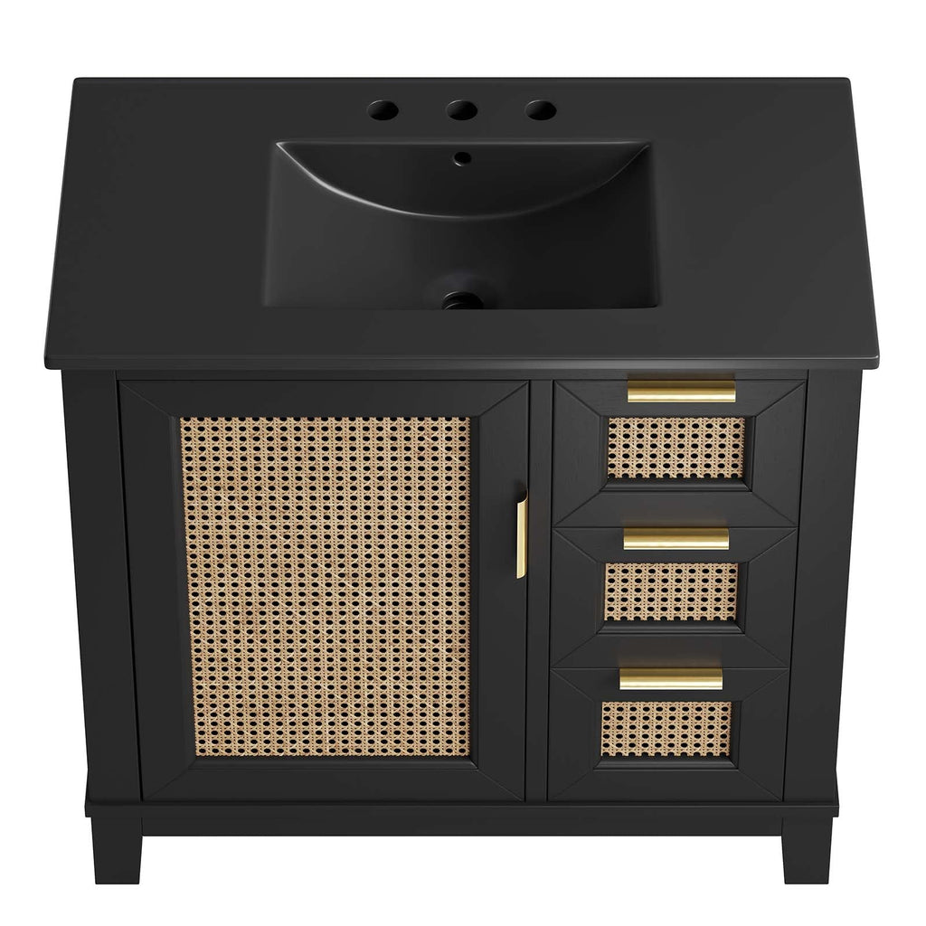 Dixie 36Ó Solid Wood Bathroom Vanity Cabinet by Modway