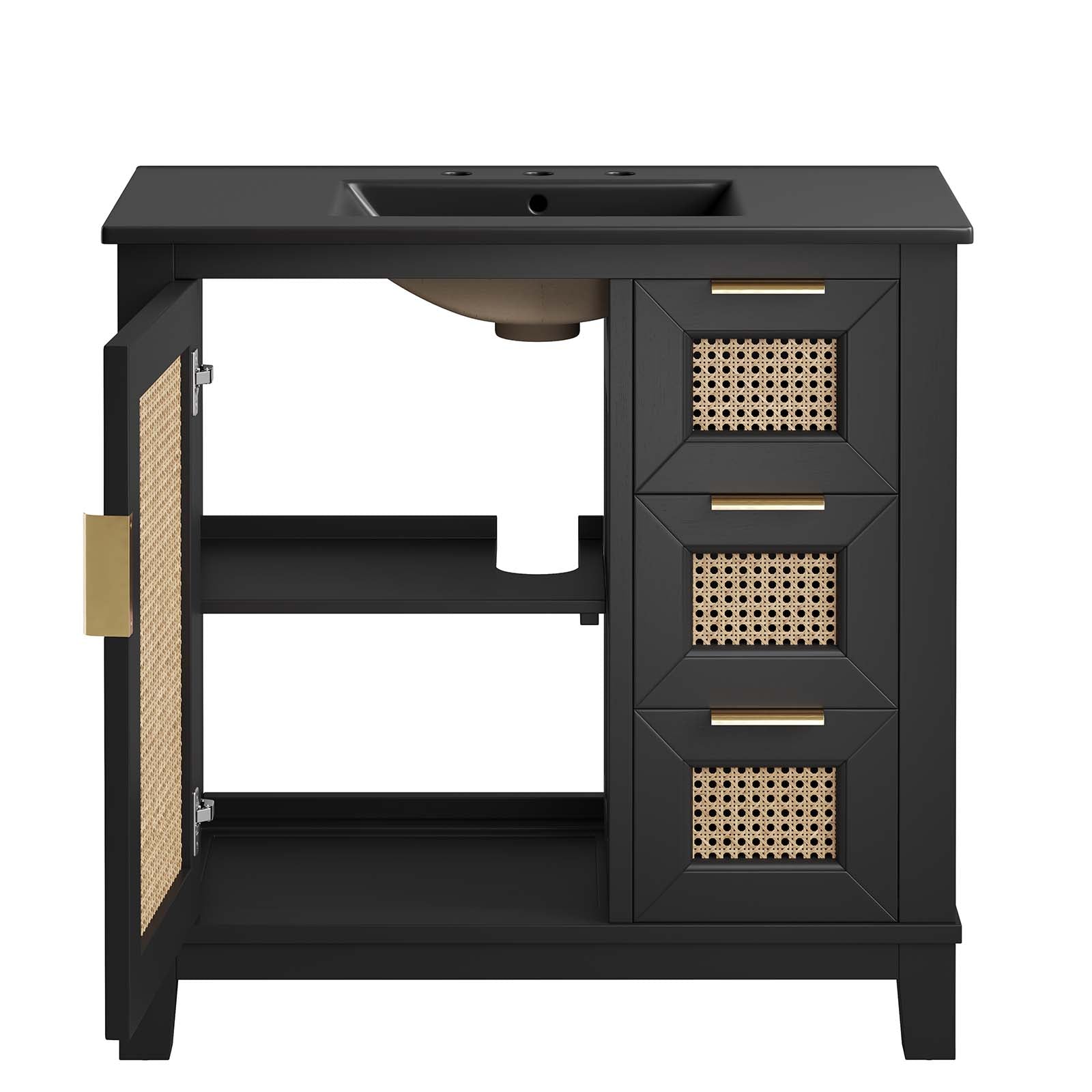 Dixie 36Ó Solid Wood Bathroom Vanity Cabinet by Modway