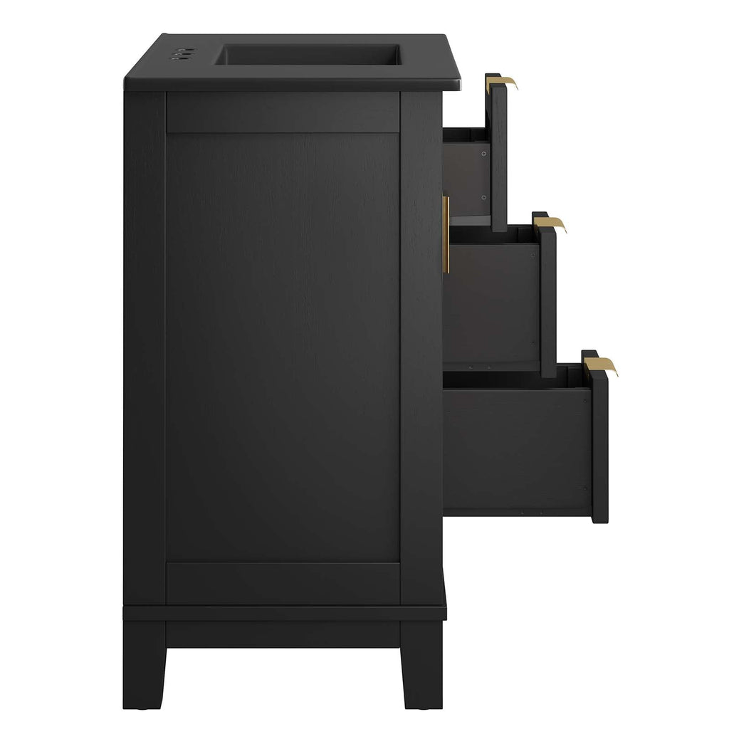 Dixie 36Ó Solid Wood Bathroom Vanity Cabinet by Modway