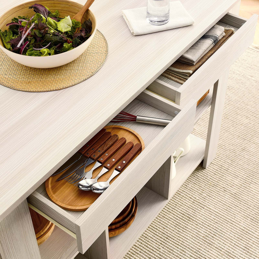 Meadowbrook 3-Piece Kitchen Island and Stool Set by Modway