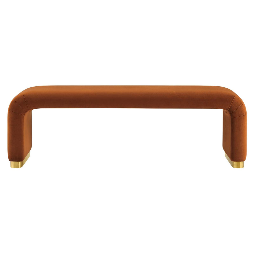Koda Performance Velvet Waterfall Long Bench by Modway
