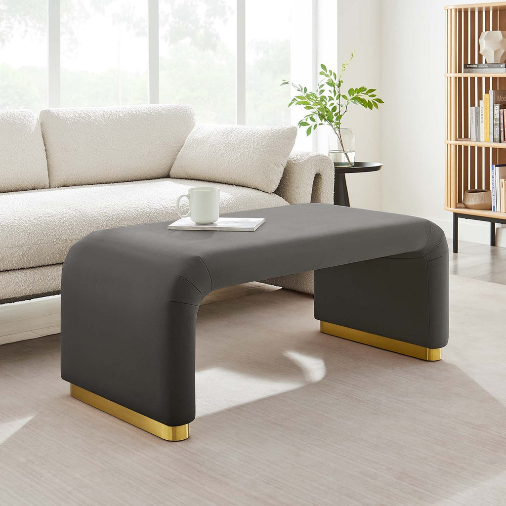 Koda Performance Velvet Waterfall Ottoman by Modway