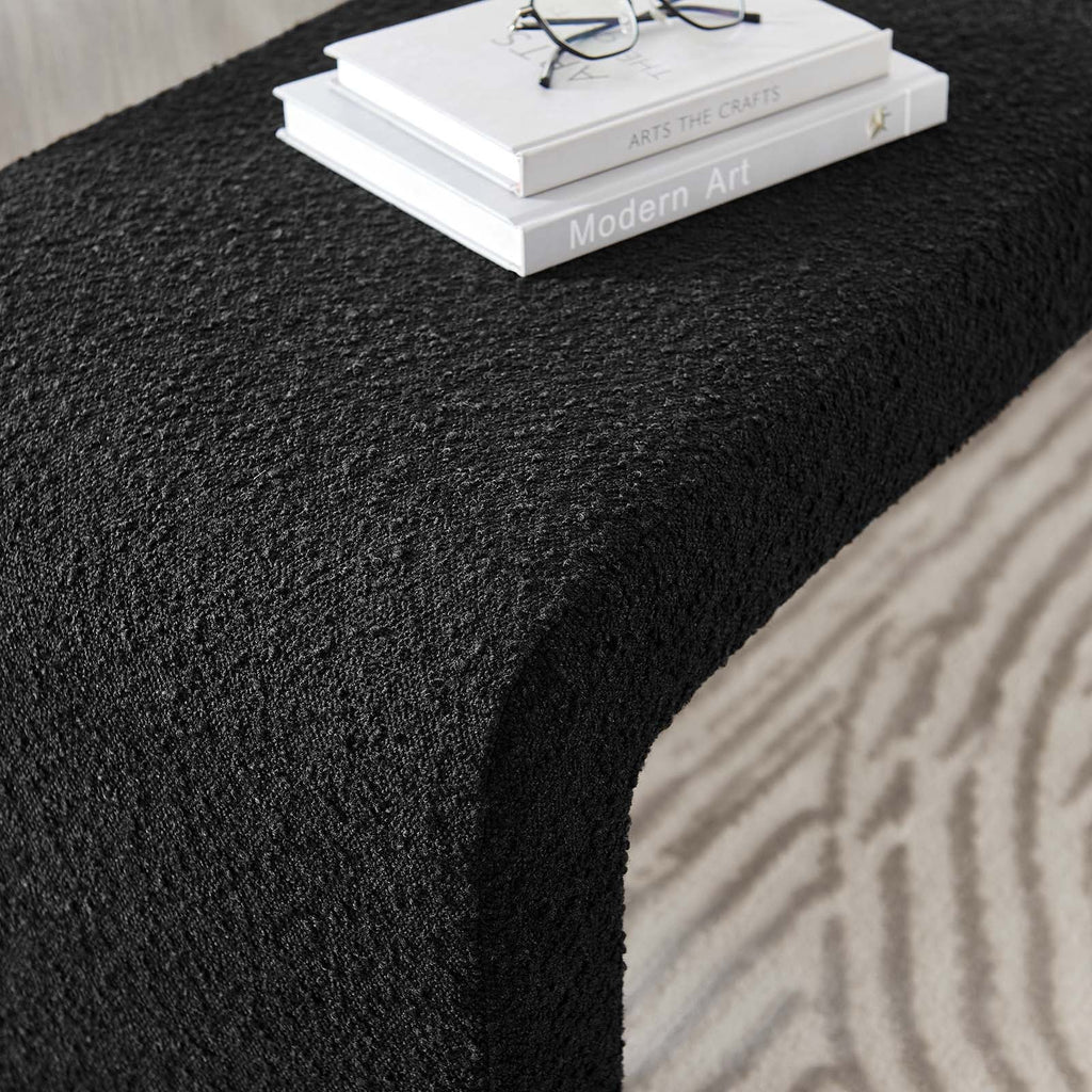 Simba Boucle Fabric Waterfall Long Bench by Modway