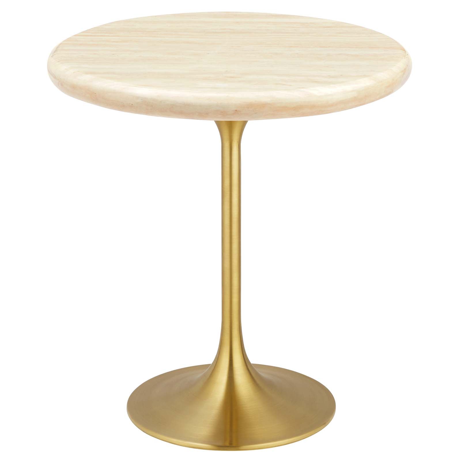 Lippa 20" Round Faux Travertine Side Table by Modway