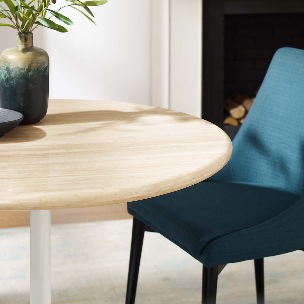 Lippa 36" Round Faux Travertine Dining Table by Modway