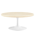 Lippa 36Ó Round Faux Travertine Coffee Table by Modway