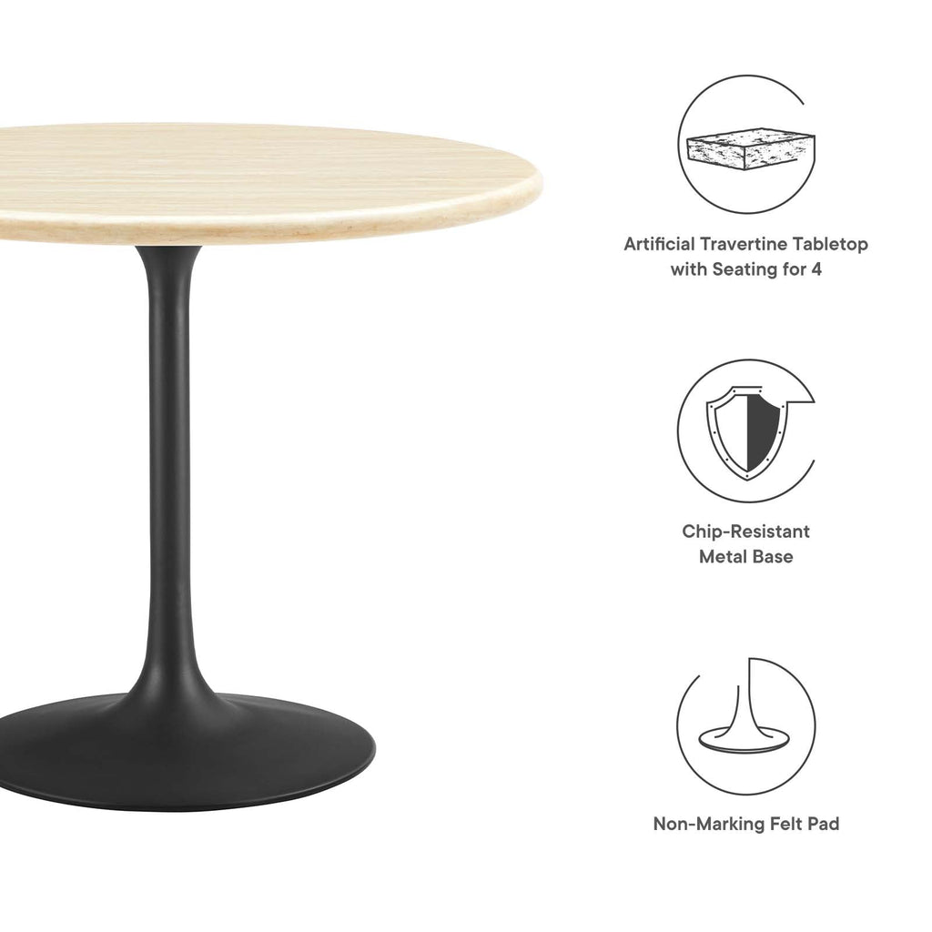 Lippa 36Ó Round Faux Travertine Dining Table by Modway