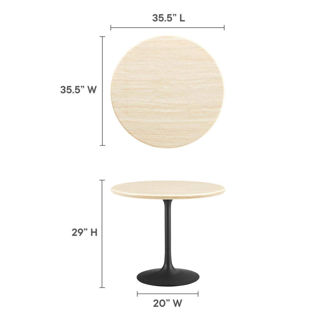 Lippa 36Ó Round Faux Travertine Dining Table by Modway