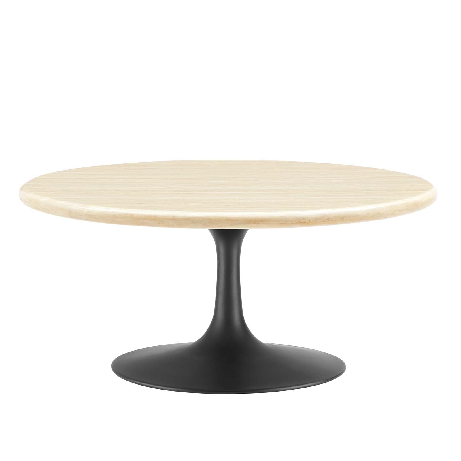 Lippa 36Ó Round Faux Travertine Coffee Table by Modway
